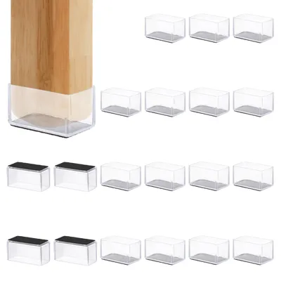 Möbelbeinschoner 20 Stück, PVC-Filz, 60x30x31 mm, transparent