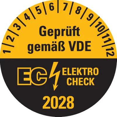 Produktbild von Dreifke® Prüfplakette  gemäß VDE EC ELEKTRO CHECK, 2028, Dokumentenfol...