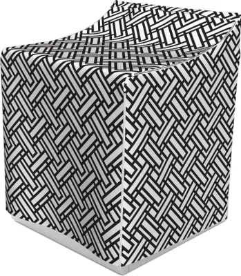 Produktbild von ABAKUHAUS Schwarz und weiß Waschmaschienen und Trockner Bezug, Streifen-Muster, Dekorativer Bezug aus Stoff, 70x75x100 cm, Weiß Schwarz