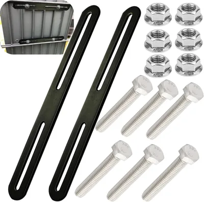 Obrázok produktu pre Držiak na poštovú schránku z nehrdzavejúcej ocele 304, 2 kusy, rozmer 280x24 mm, vrátane skrutiek, určený na montáž na plot a bránu