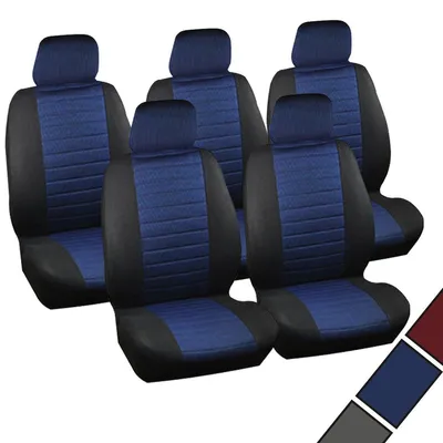 Immagine prodotto di Set di 5 coprisedili per furgoni | Nero e blu