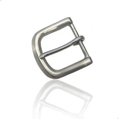 Imagen del producto de TRANKIELO® - Hebilla metálica plateada para hombre – Fabricada en acero inoxidable macizo, 4 cm de ancho, hebilla para hacer a mano, 1 unidad