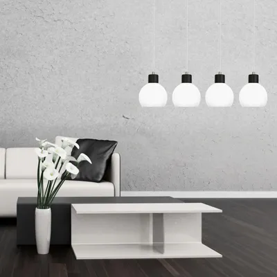 Image de Suspension chromée avec abat-jour blanc MOKA 14-111