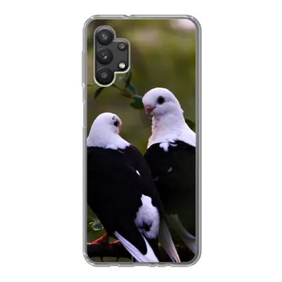 Produktbild von MuchoWow® Handyhülle Schutzhülle Hülle für Samsung Galaxy A32 5G Vögel - Zweig - Blätter Silikon Softcase Handy Hülle - Softcase