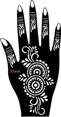Produktbild von Henna Tattoo Schablone für die Rechte Hand