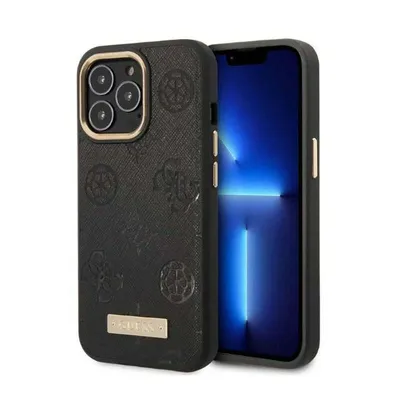 Produktbild von Guess, Magsafe Hülle PolyurethanPeony Metal Plate Apple iPhone 13 Pro Max, Schwarz