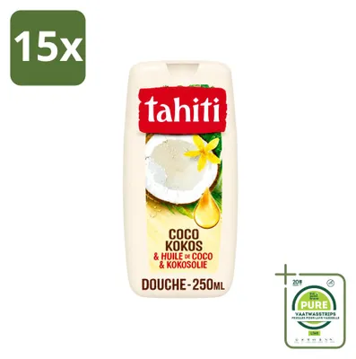 Produktbild von 15 x Tahiti Douchegel Kokos & Kokosöl - 250 ml - Großpackung - 15 Stücke