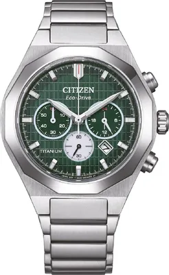 Citizen CA4691-59X Eco-Drive Herren-Chronograph Solar Titan Grün 1