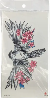 Produktbild von Kreative Temporäre Tattoos für individuelles Styling und Ausdruck Vogel mit Blumen