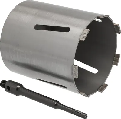 Produktbild von Diamantbohrkrone Ø 162 mm Nutzlänge 180 mm mit SDS+-Aufnahme 200 mm Segmenthöhe 10 mm Diamant Bohrkrone Trockenbohrkrone Kernbohrer Betonbohrkrone Kernbohrkrone BTEC