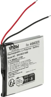 Produktbild von vhbw Akku Ersatz für Plantronics AHB403029 für Wireless Headset Kopfhörer (360 mAh, 3,7 V, Li-Polymer)