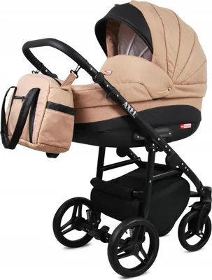 Produktbild von BabyLux® Axel | 2in1 Kinderwagen Set | Beige | Kombikinderwagen | Kinderwagenset | Buggy + Babyw