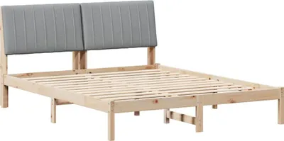 Produktbild von vidaXL Bettrahmen mit Kopfteil Braun 160 x 200 cm Massives Kiefernholz