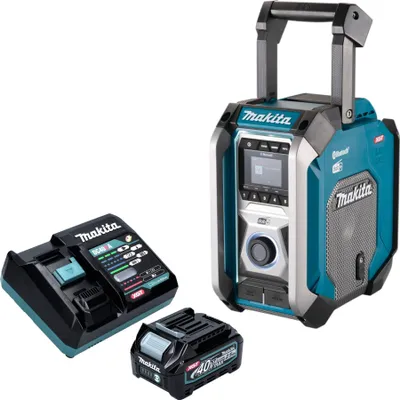 Zdjęcie produktu dla Makita MR 007 GD101 Akumulatorowe radio budowlane 12 - 40 V maks. Bluetooth DAB+ USB + 1x akumulator 2,5 Ah + ładowarka