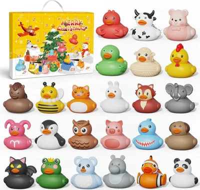 Produktbild von Weihnachts Adventskalender Enten Badeenten 24 Stück für Kinder Jungs Mädchen