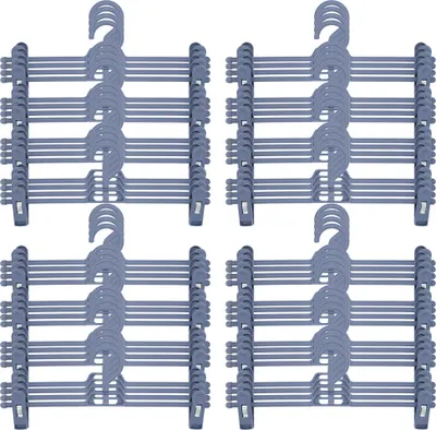 Produktbild von 64x Hosenbügel Kleiderbügel Klammerbügel Rockbügel Klemmbügel Hosenspanner Clipbügel