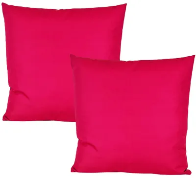 Produktbild von JACK 2er Set 50x50cm Outdoor Kissenhülle Kissenbezug Wasserfest Sitzkissen Lounge Kissen Garten Stuhl Lotus Effekt, Farbe:Himbeere