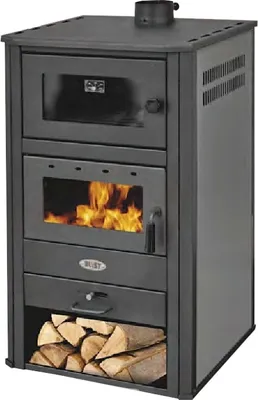 Obrázok produktu pre Blist MILANO E ( BRM E ) antracitové kachle - 24 kW s výmenníkom tepla a rúrou