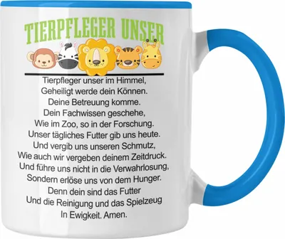 Produktbild von Trendation - Tierpfleger Unser Tasse Geschenk Tierpflege Zoo Geschenkidee Tiere (Blau)