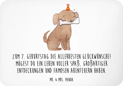 Produktbild von Mr. & Mrs. Panda magnet 7. Geburtstag - Weiß - Geschenk, Alter, Geburtstagsdekoration, Glückwünsche, zum, holzmagnet, whiteboardmagnet, Kühlschrankmagnet, zettelhalter