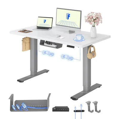 Produktbild von FLEXISPOT E1 Pro Elektrisch Höhenverstellbarer Schreibtisch 120x80cm 25MM EINTEILIGE TISCHPLATTE Doppelmotor 120KG Tragkraft, 4 Speicherplätze (Weiß)