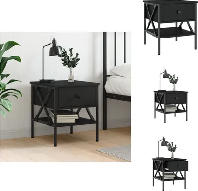 Immagine prodotto di vidaXL Comodino nero 40x42x45 cm in materiale ligneo - Comodini