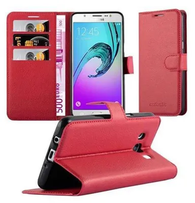 Produktbild von Cadorabo Hülle für Samsung Galaxy J5 2016 Schutz Hülle in Rot Handyhülle Etui Case Cover Magnetverschluss