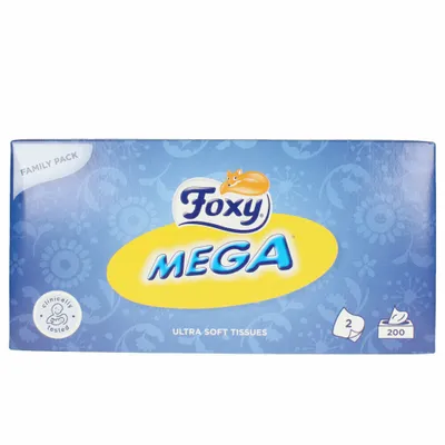 Obrázek produktu pro Kosmetické ubrousky Foxy Mega Ultra měkké 200 kusů