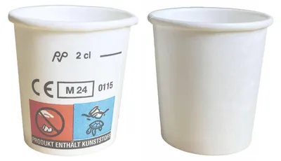 Produktbild von 1000x Schnapsbecher Shotbecher Stamperl Pappbecher weiß mit Eichstrich 2cl 20ml