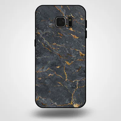 Immagine prodotto di Smartphonica Custodia per Samsung Galaxy S7 Edge con stampa in marmo - Custodia posteriore in TPU con design in marmo - Oro Grigio