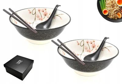 Produktbild von Red Samurai Maple Laef Ramen-Schalen Set 2 Stück Keramik