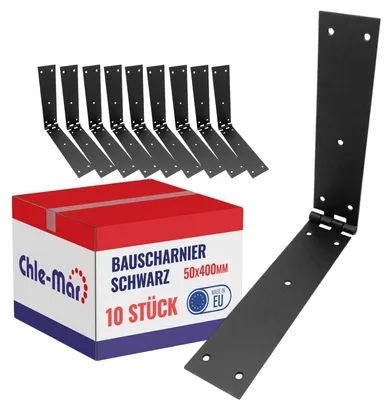 Produktbild von 10 Stück schwere Türscharniere, schwarz, 50 x 400 mm