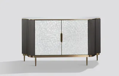 Produktbild von Stilig ST906B Kommode, grafit, Muschelfront, Marmorboden, 150x40x88 cm