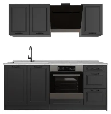 Produktbild von Singleküche Vicco R-Line Anthrazit Landhaus/Anthrazit 180 cm Arbeitsplatte Marmor, Model 67756