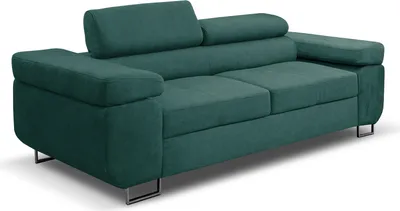 Image de Canapé Marlene avec fonction couchage et appuie-tête réglables 202 cm Livraison à domicile Salon (couleur : vert Vena 16)