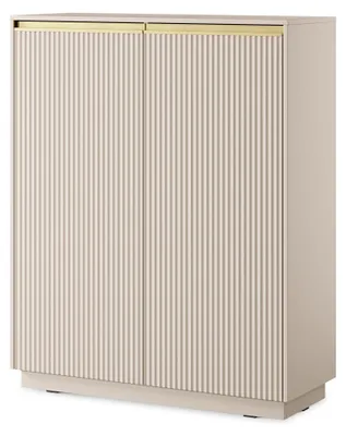 Produktbild von Westa Kommode Beige 127x103,5x39 cm mit Soft-Close-Funktion und gerillten Fronten