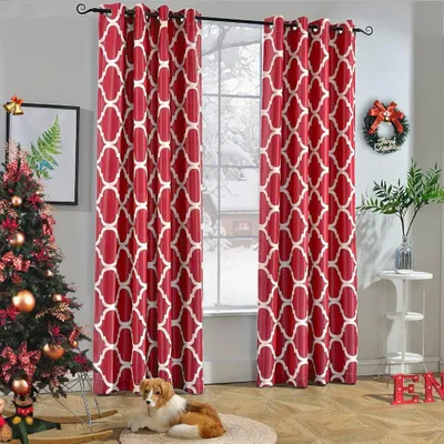 Verdunkelnder Marokko-Vorhang, 1 Paneel, 132x244 cm, Rot