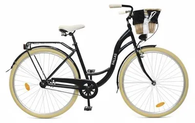 Zdjęcie produktu dla Rower Dallas City 28" 1spd - czarny z kremem + wiklina + pokrowiec