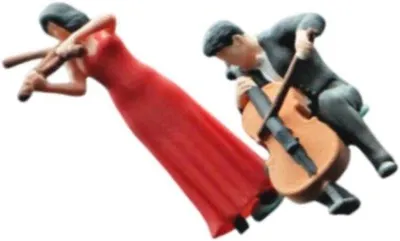 Productafbeelding van Miniatuur Muzikanten Figuurtjes - Schaalmodellen Decoratie - Modelbouw Scènes - Gedetailleerd Hars Materiaal - 1/64 Schaal - Niet Van Toepassing