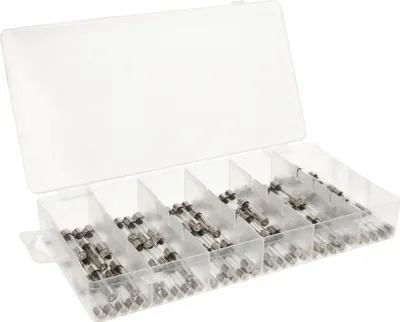Zdjęcie produktu dla KOTARBAU® Zestaw bezpieczników rurkowych 120 szt. Bezpieczniki szklane Mini 5A 10A 15A 20A 25A 30A