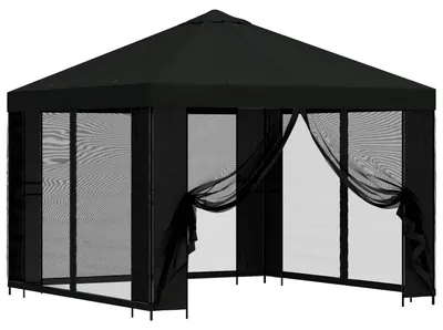 Immagine prodotto di Gazebo da giardino con pareti laterali 3 x 3 m Nero