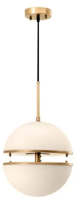 Zdjęcie produktu dla Lampa wisząca Casa Padrino mosiądz antyczny / biały Ø 30 x wys. 160 cm - Luksusowa lampa wisząca