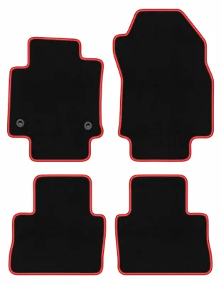 Produktbild von Velours-Fußmatten für Toyota RAV4 V 2019- (SUV) – 4-tlg, Schwarz/Rot, passgenau – Wielganizator CARLUX
