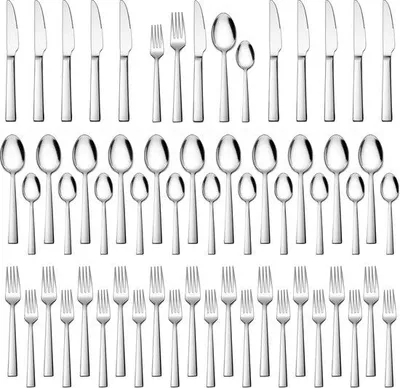 Image de Service de couverts Famanu, 60 pièces, pour 12 personnes - Acier inoxydable, design élégant