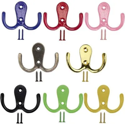 Immagine prodotto di Ganci doppi colorati, set da 8 pezzi, per parete o porta