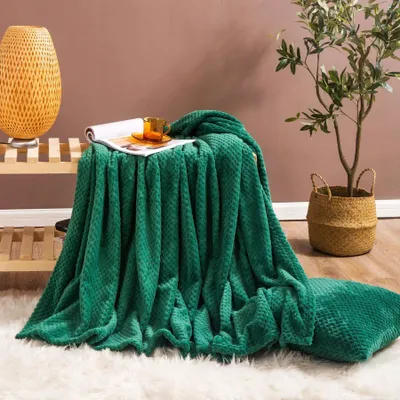 Zdjęcie produktu dla Zielony Koc Miękka Narzuta Z Mikrofibry Sofa Koc Monte 200X220
