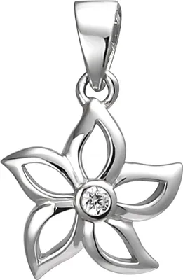 Produktbild von Anhänger Blume 925 Sterling Silber 1 Zirkonia Silberanhänger