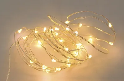 LED-Lichtschnur, 4,9 m, batteriebetrieben, warmweiß