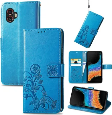 Produktbild von König Design Hülle kompatibel mit Samsung Galaxy Xcover 6 Pro Kunstleder Handyhülle - Handy Case Blau
