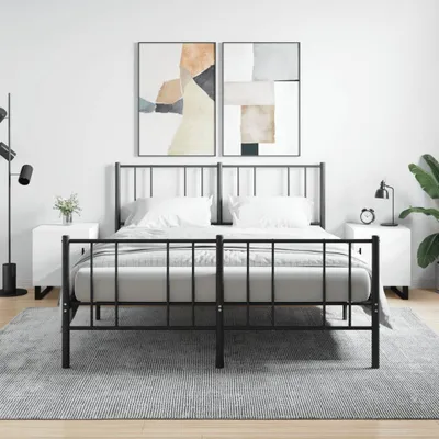 Productafbeelding van vidaXL Nachtkastjes, 2 stuks, wit, 40x40x50 cm, houtvezel